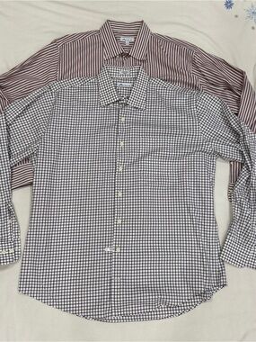Peter Millar Button Shirt Lot of 2 Mens X-Large XL Striped And Checkered
